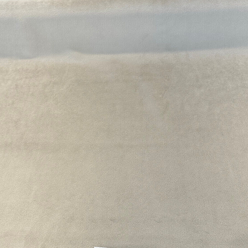 Marino Gray Ecru Velvet Upholstery Fabric - Mink, 56" Width, 100% Polyester (1 Yard)