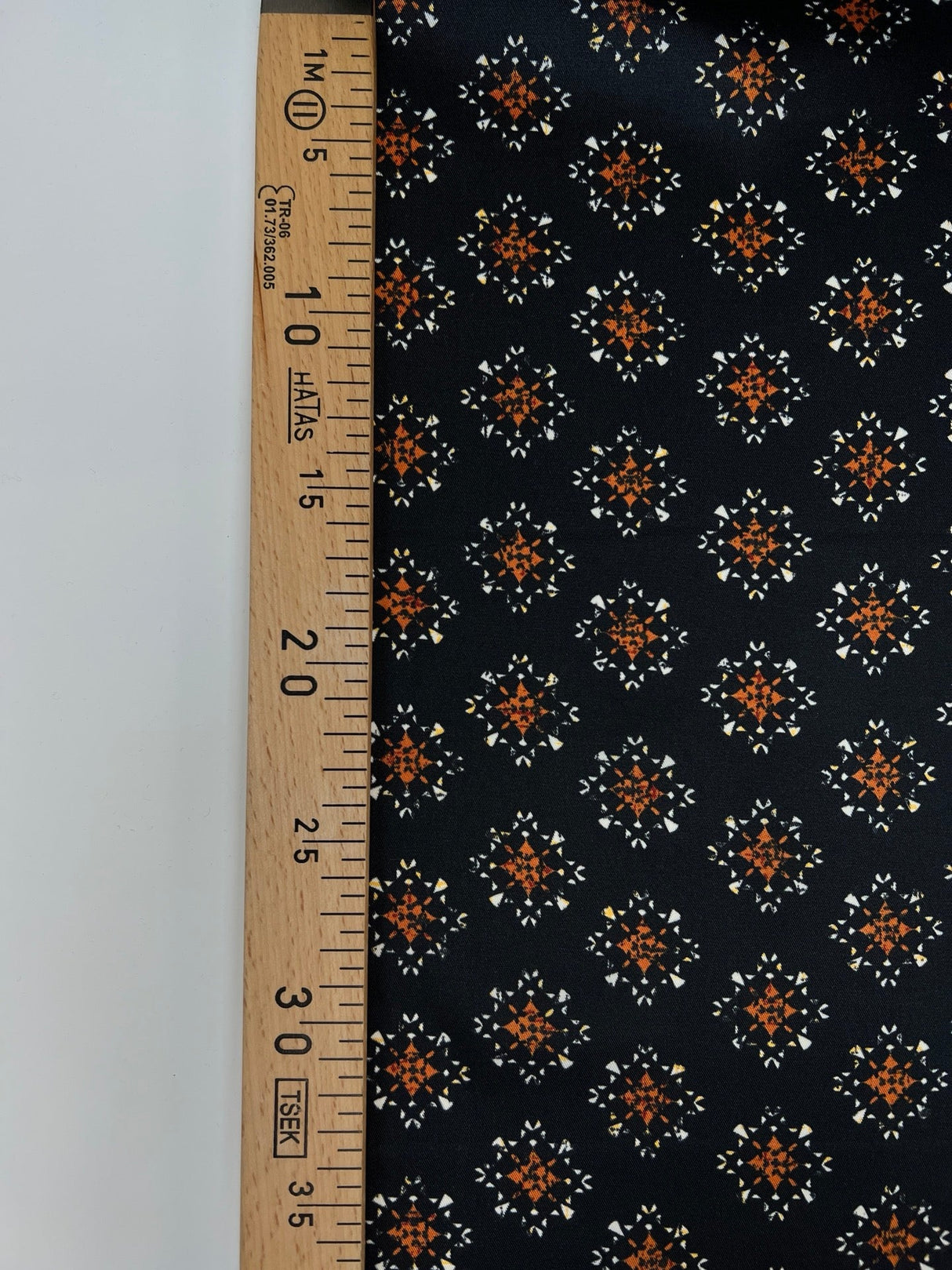 Printed Polyester Geometric Brown Black