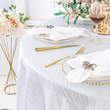 Round Taffeta Tablecloth 120 Seamless White