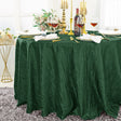 Round Accordion Crinkle Taffeta Tablecloth 120" Hunter Green/Holly Green