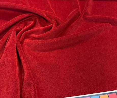 Italian Alpaca Mario Sirtori Mohair Upholstery Fabric - Flame Red, 56" Width (1 Yard)