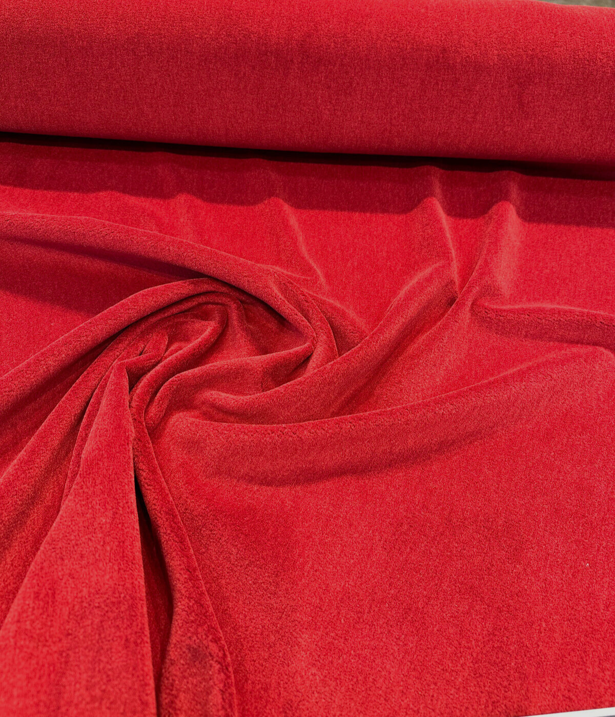 Italian Alpaca Mario Sirtori Mohair Upholstery Fabric - Flame Red, 56" Width (1 Yard)