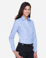 Devon & Jones® Women’s Glen Plaid Woven Dress Shirt Non-Iron Performance with Flattering Tailored Fit