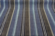 Zola Earth Blue Italian Stripe Viscose Blend Fabric - Blue Stripes, 56" Width, 26 1/2" Vertical Repeat, 28" Horizontal Repeat (1 Yard)