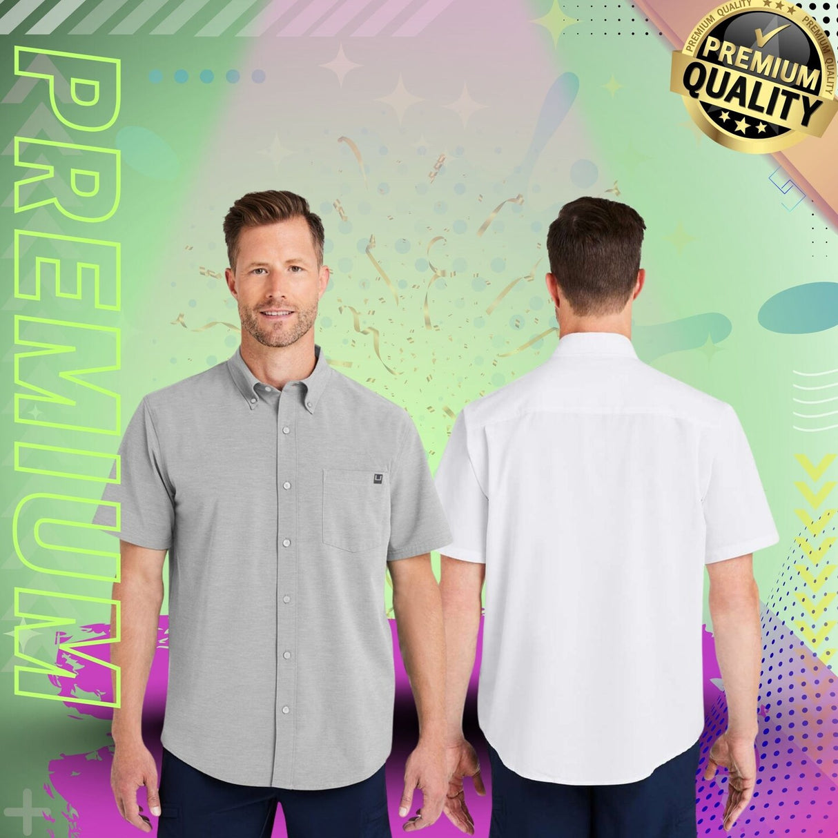 HUK® Men’s Kona Solid Performance Shirt UPF 30 Protection & Four-Way Stretch