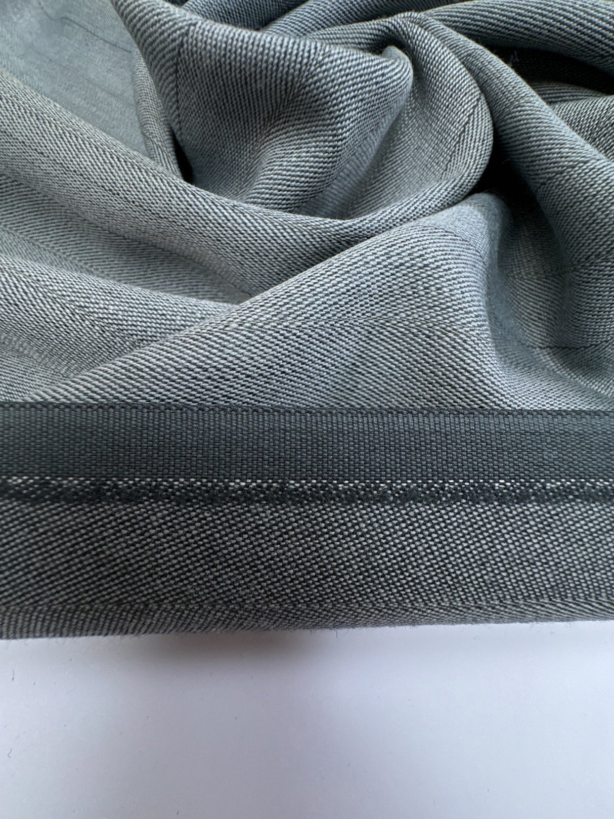 Wool Tweed Gray Black Striped