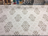 Ikat Beige Khaki Cotton Polyester Fabric - Beige Khaki Ikat Jacquard, 19" Vertical Repeat, 14" Horizontal Repeat (1 Yard)