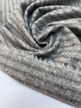 Gray Wool Flammé Stripe Fabric