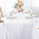 Rectangular Accordion Crinkle Taffeta Tablecloth 90x156 White