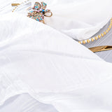 Round Accordion Crinkle Taffeta Tablecloth 132" White
