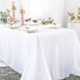 Rectangular Accordion Crinkle Taffeta Tablecloth 90x156 White