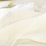 Rectangular Accordion Crinkle Taffeta Tablecloth 90x156 Ivory