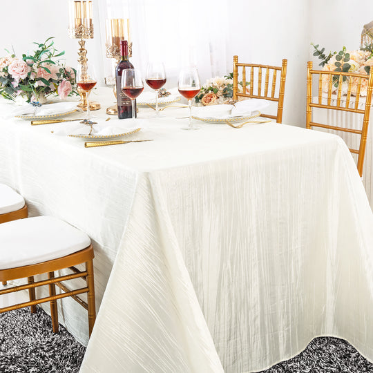Accordion Crinkle Taffeta Rectangular Tablecloth Seamless