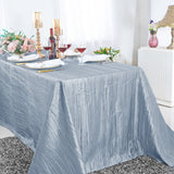 Rectangular Accordion Crinkle Taffeta Tablecloth 90x132 Dusty Blue