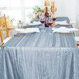 Rectangular Accordion Crinkle Taffeta Tablecloth 90x156 Dusty Blue