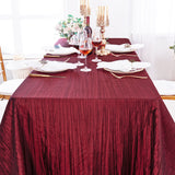 Rectangular Accordion Crinkle Taffeta Tablecloth 90x156 Burgundy
