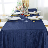 Rectangular Accordion Crinkle Taffeta Tablecloth 90x156 Navy Blue