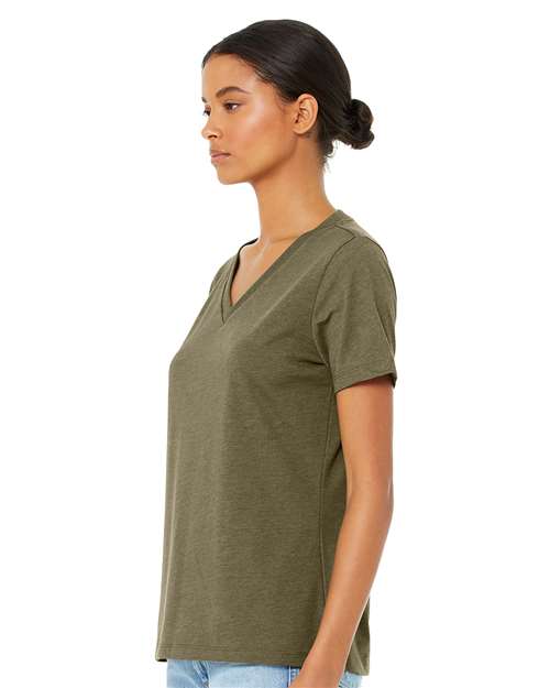 BELLA + CANVAS® Women's Relaxed Heather CVC V-Neck Short Sleeve Tee - 6405CVC