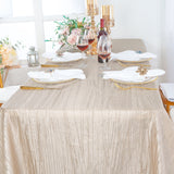 Rectangular Accordion Crinkle Taffeta Tablecloth 90x156 Champagne