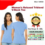 BELLA + CANVAS® Women's Relaxed Triblend Short Sleeve V-Neck T-Shirt