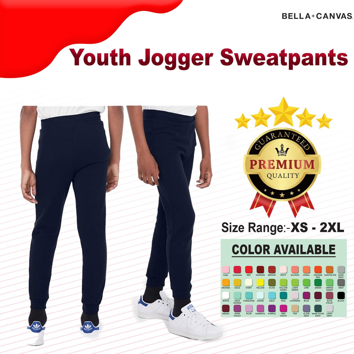 BELLA + CANVAS® Youth Jogger Sweatpants - 3727Y