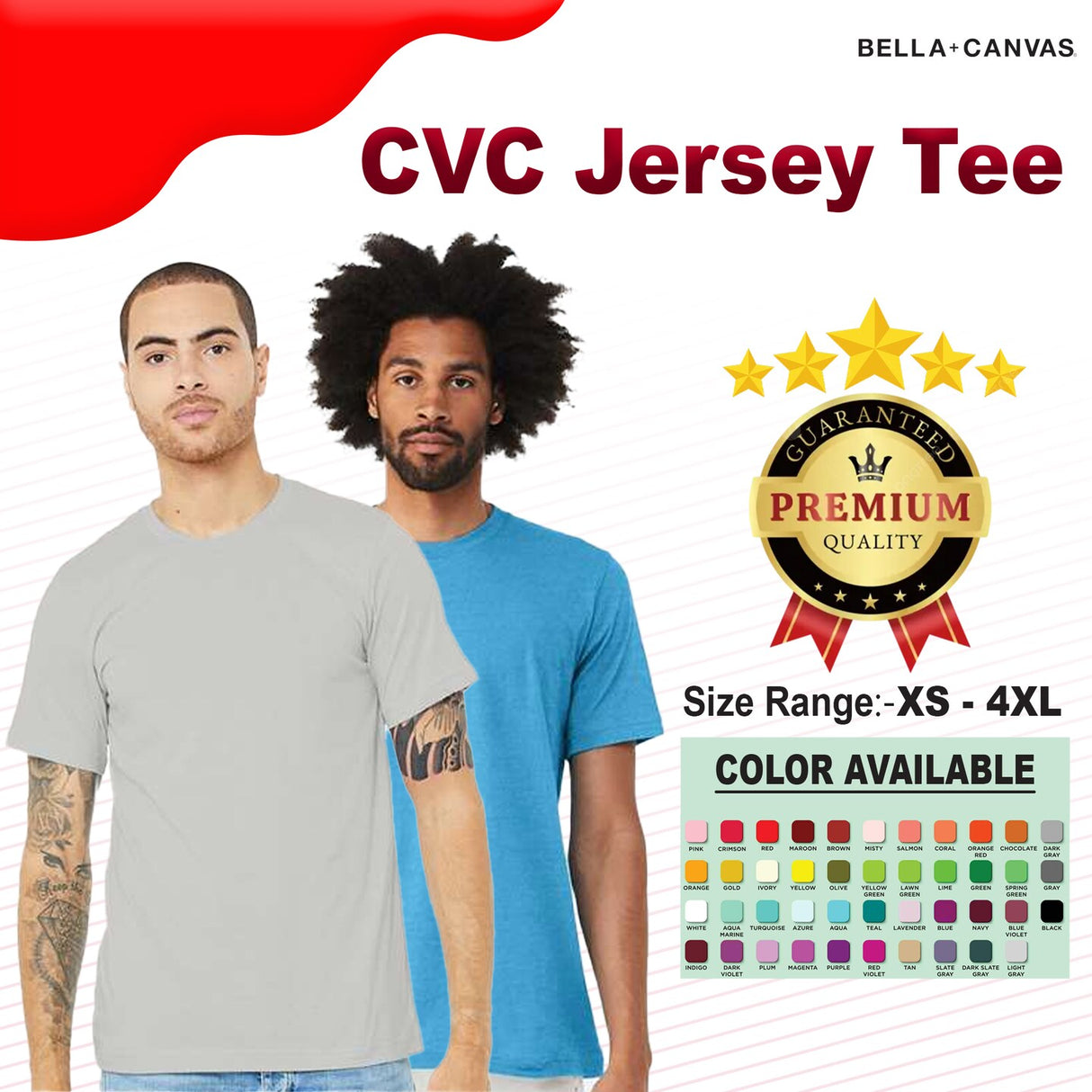 BELLA + CANVAS® Crewneck Short Sleeve CVC Jersey Tee