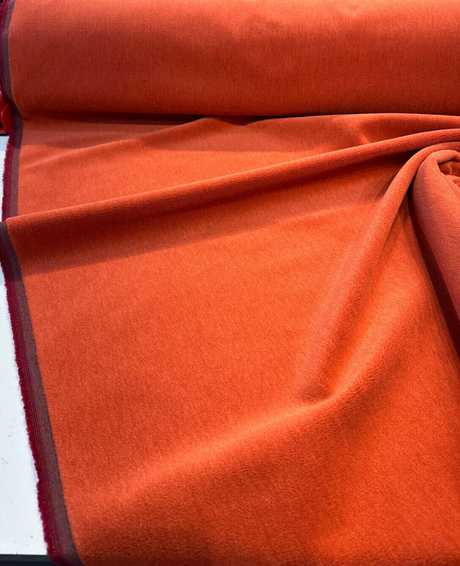 Italian Alpaca Burnt Orange Mario Sirtori Mohair Upholstery Fabric - Burnt Orange, 56" Width (1 Yard)