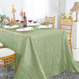 Rectangular Accordion Crinkle Taffeta Tablecloth 90x156 Sage Green