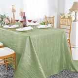 Rectangular Accordion Crinkle Taffeta Tablecloth 90x156 Sage Green