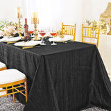 Rectangular Accordion Crinkle Taffeta Tablecloth 90x156 Black