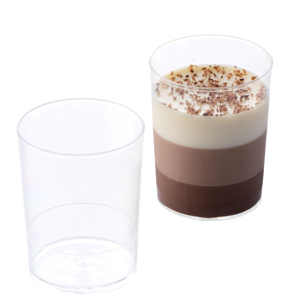 Round Dessert Cups Clear Plastic, 2" Dia x 2.5" H Capacity 90 ml. (3 oz) - Pack of 100