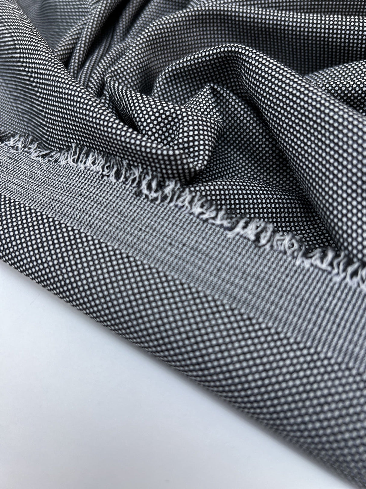 Polyester Elastane Knit Gray White