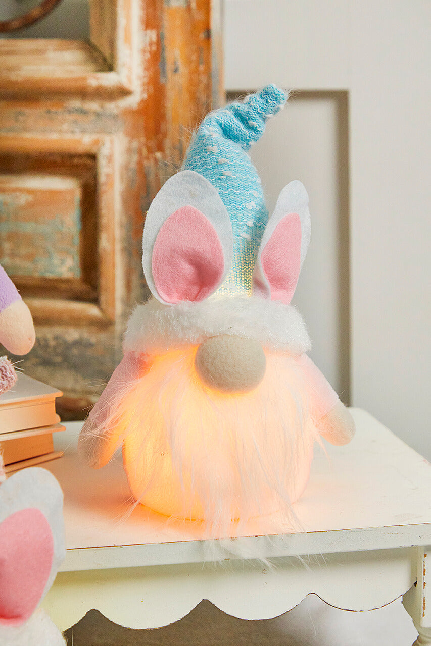 10.2” B/O Lighted Plush Easter Bunny Gnome Figurine
