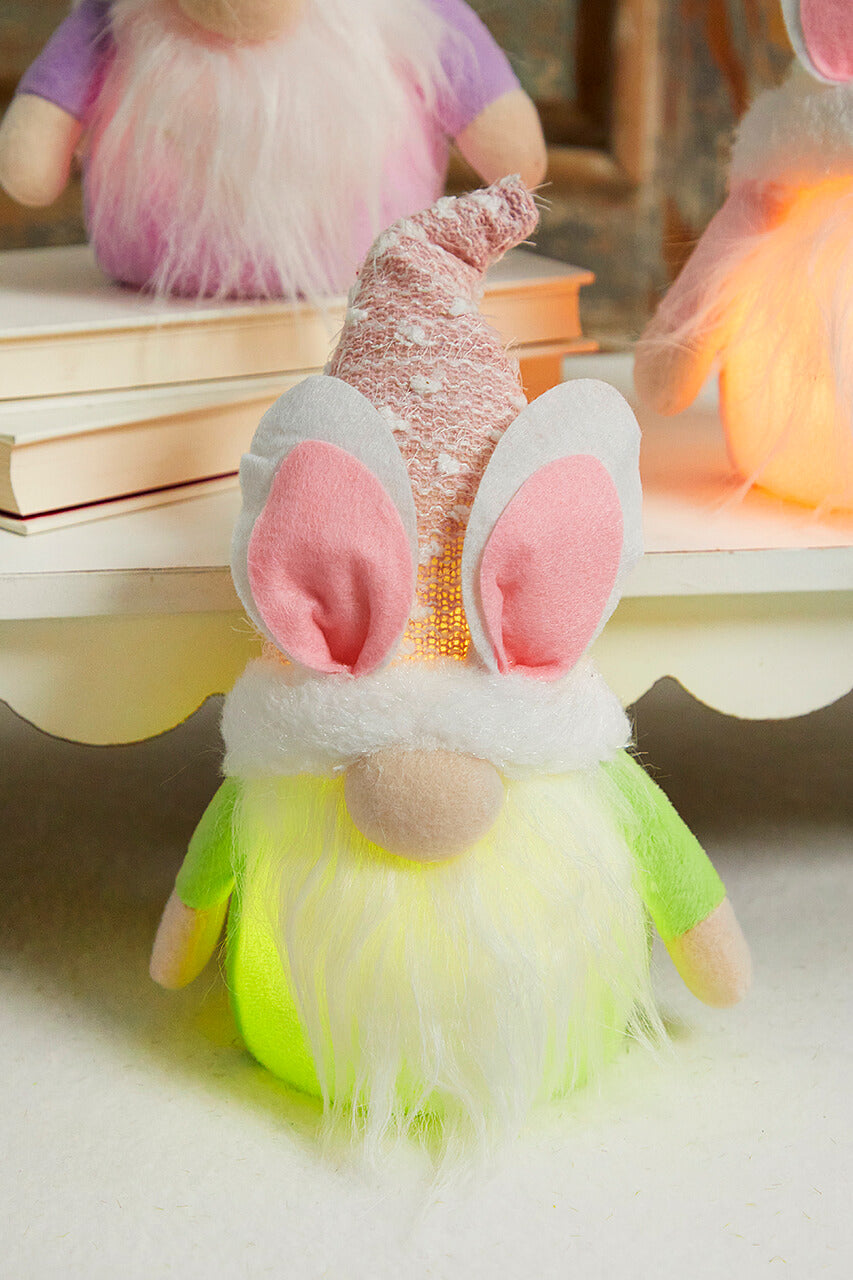 10.2” B/O Lighted Plush Easter Bunny Gnome Figurine
