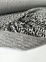 Stretch Knitted Polyester Viscose Blend White Gray