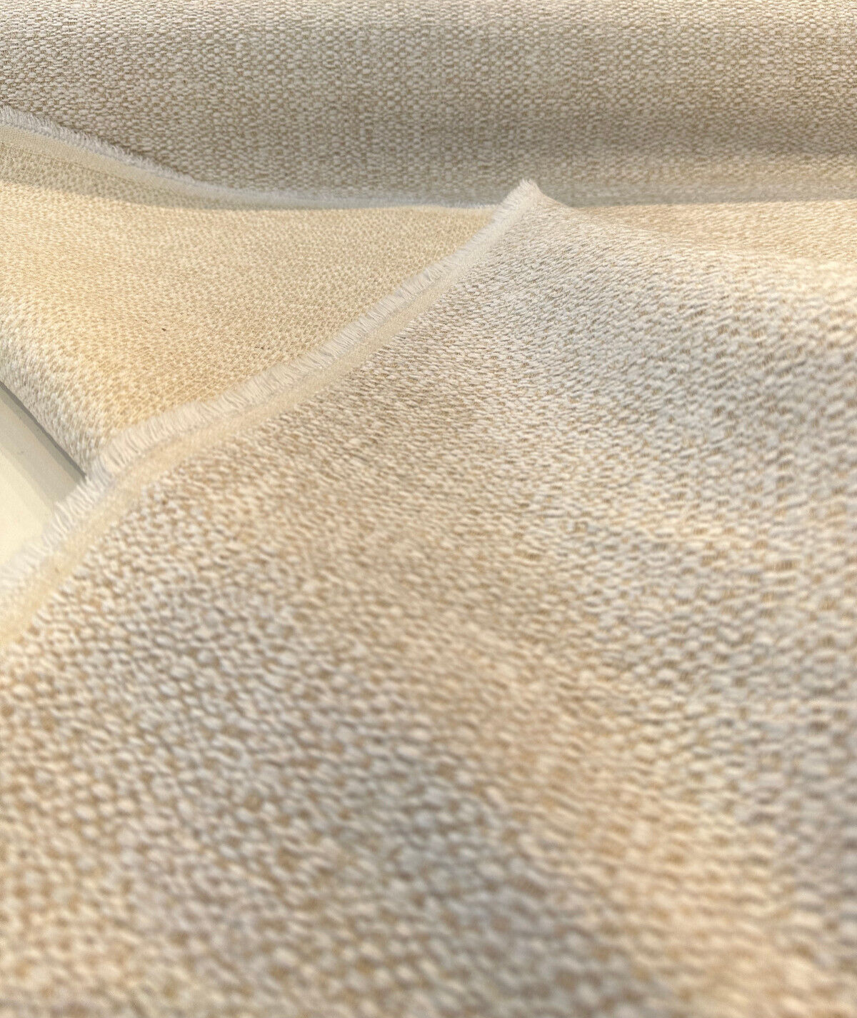 Royce Papyrus Italian Soft Chenille Upholstery Fabric - Papyrus Off White With Hints Of Beige, Railroaded, 56" Width (1 Yard)