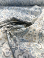 Mazely Damask Cotton Fabric - Blue Damask, 56" Width, 220 Gr/M2 (1 Yard)