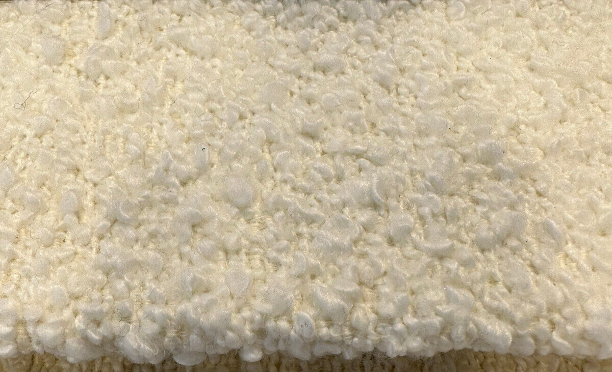Robert Allen Heavy Boucle Polyester Fabric - White Cream Boucle, 54"-56" Width, 690 GSM (1 Yard)
