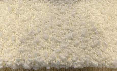 Robert Allen Heavy Boucle Polyester Fabric - White Cream Boucle, 54"-56" Width, 690 GSM (1 Yard)
