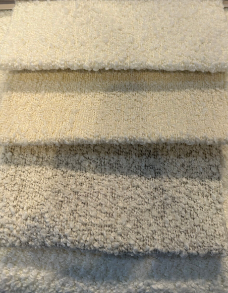 Robert Allen Heavy Boucle Polyester Fabric - White Cream Boucle, 54"-56" Width, 690 GSM (1 Yard)