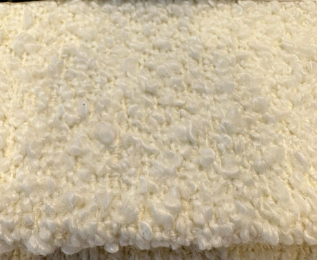 Robert Allen Heavy Boucle Polyester Fabric - White Cream Boucle, 54"-56" Width, 690 GSM (1 Yard)