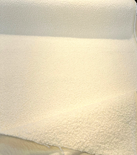 Robert Allen Heavy Boucle Polyester Fabric - White Cream Boucle, 54"-56" Width, 690 GSM (1 Yard)