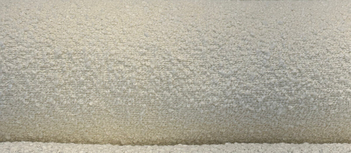 Robert Allen Heavy Boucle Polyester Fabric - Ivory Textured Upholstery, 54"-56" Width, 690 GSM (1 Yard)
