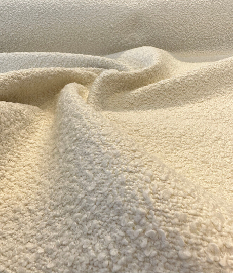 Robert Allen Heavy Boucle Polyester Fabric - Ivory Textured Upholstery, 54"-56" Width, 690 GSM (1 Yard)