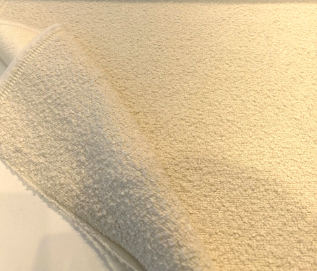 Robert Allen Heavy Boucle Polyester Fabric - Ivory Textured Upholstery, 54"-56" Width, 690 GSM (1 Yard)