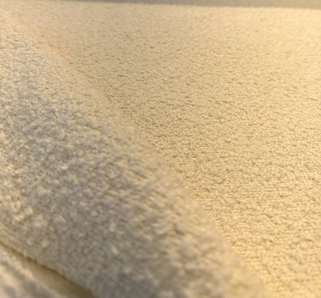 Robert Allen Heavy Boucle Polyester Fabric - Ivory Textured Upholstery, 54"-56" Width, 690 GSM (1 Yard)