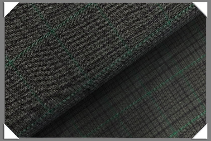 Charcoal Green Plaid Cotton Fabric - 100 Percent Cotton Fabric, Plaid Pattern, Charcoal Green, 58/60" Width (1 Yard)