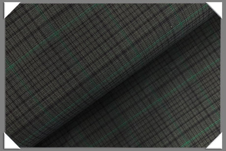 Charcoal Green Plaid Cotton Fabric - 100 Percent Cotton Fabric, Plaid Pattern, Charcoal Green, 58/60" Width (1 Yard)