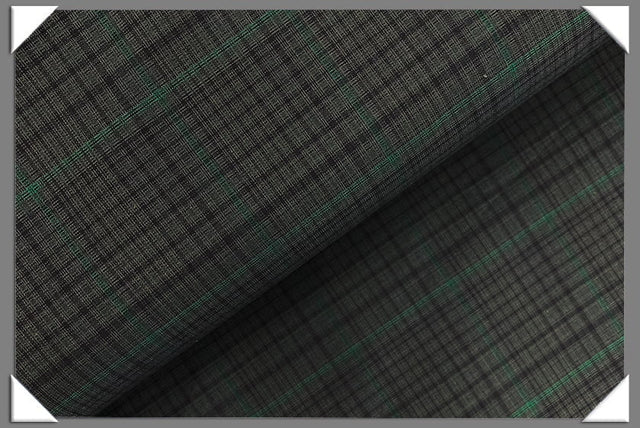 Charcoal Green Plaid Cotton Fabric - 100 Percent Cotton Fabric, Plaid Pattern, Charcoal Green, 58/60" Width (1 Yard)