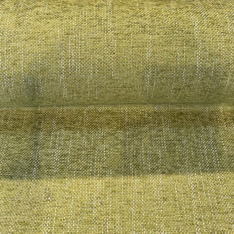 Crypton Performance Endure Chenille Upholstery Fabric - Lime Green, Beige And Tan, By The Yard (1 Yard)